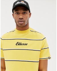 Ellesse Conte Striped T Shirt In Relaxed Fit With Logo In Yellow
