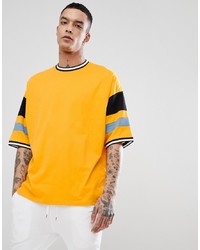 ASOS DESIGN Oversized T Shirt With Colour Blocking In Yellow