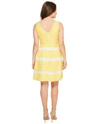 Adrianna Papell Petite Lemon Drop Jacquard Fit And Flare Dress Dress