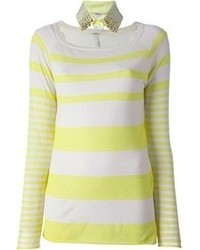 Yellow Horizontal Striped Long Sleeve T-shirt