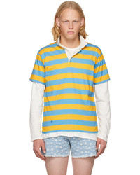 ERL Yellow Blue Striped Polo