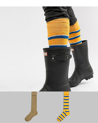 ASOS DESIGN Festival Welly Socks In Retro Stripe Design 2 Pack