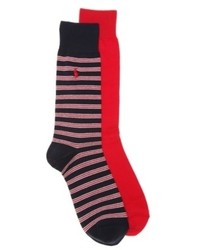 Polo Ralph Lauren Dual Stripe Dress Socks 2 Pack