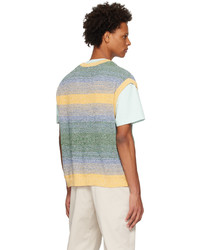Solid Homme Yellow Striped Vest