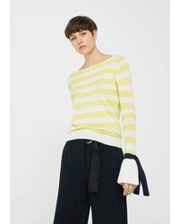 Mango Bow Striped Sweater