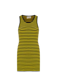 Yellow Horizontal Striped Tank Dress