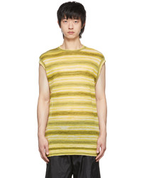 Dries Van Noten Yellow Mohair Stripe T Shirt