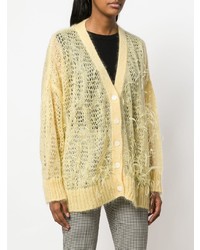 N°21 N21 Oversize Open Knit Feather Cardigan, $733 | farfetch.com 