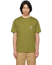 CARHARTT WORK IN PROGRESS Green Patch Pocket T Shirt