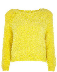 Yellow Knit Cropped Sweater