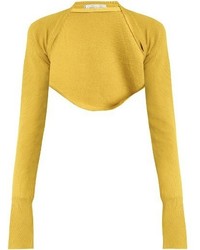 Yellow Knit Cropped Top