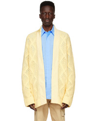 Yellow Knit Open Cardigan