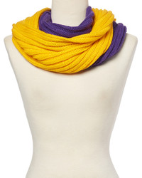 Yellow Purple Knit Infinity Scarf