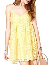 ChicNova Cute Style Lace Yellow Cami Dress