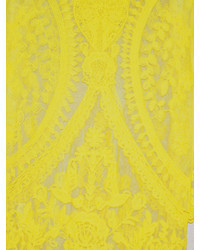 Choies Long Sleeve Crocher Lace Dress In Yellow