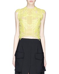 Erdem Caissa Guipure Lace Cropped Top