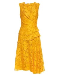Oscar de la Renta Sleeveless Fruit Lace Dress