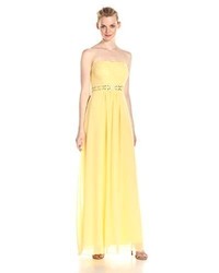 JS Boutique Lace And Chiffon Gown With Beads