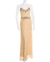 Marchesa Notte Embellished Lace Gown W Tags