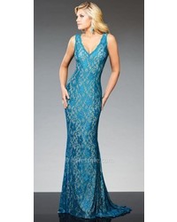 Tony Bowls Le Gala Tony Bowls Evenings Beaded Stretch Lace Evening Gown