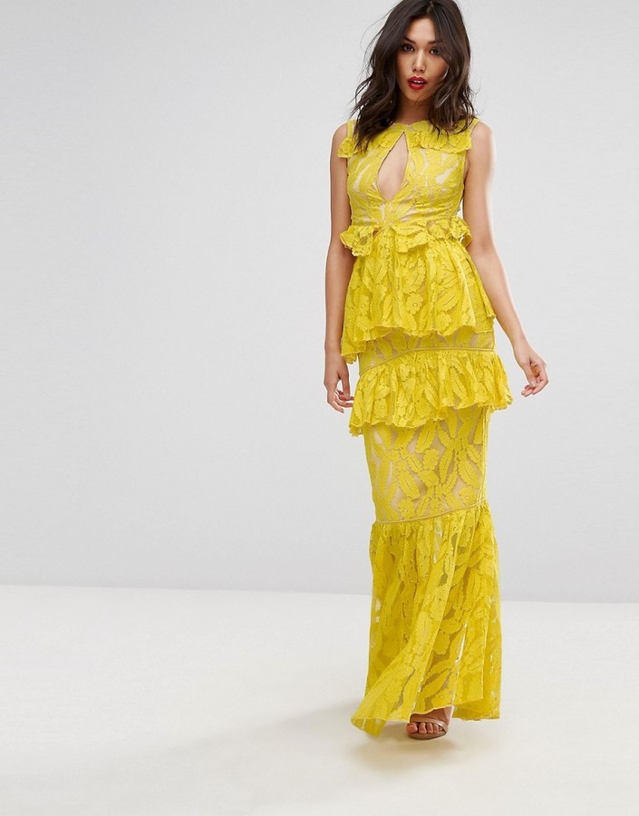 yellow lace maxi