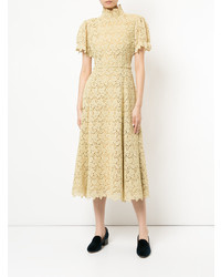 Macgraw Crochet Embroidered Midi Dress