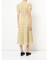 Macgraw Crochet Embroidered Midi Dress