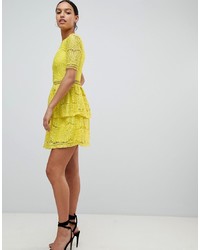 Yellow Lace Party Dress