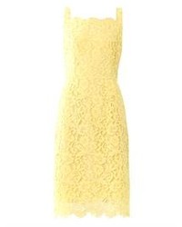 Yellow Lace Sheath Dress