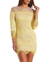 Charlotte Russe Bodycon Scalloped Lace Dress