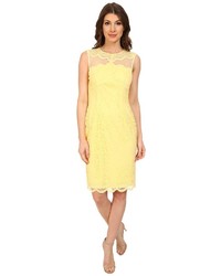 Maggy London Feather Scallop Lace Fitted Sheath Dress