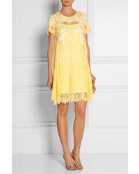 Marchesa Notte Embellished Lace Mini Dress