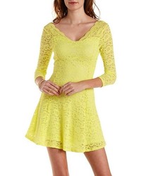 Charlotte Russe Scalloped Lace Skater Dress