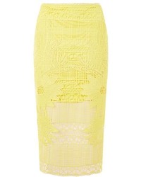 Topshop Placet Lace Midi Skirt