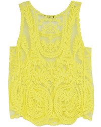 Choies Yellow Crocheted Lace Vest