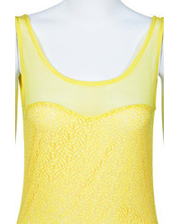 Yellow Lace Gauze Bodysuit