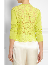 Valentino Cotton And Lace Sweater