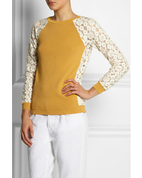 Moschino Cheap & Chic Moschino Cheap And Chic Lace And Ribbed Knit Sweater