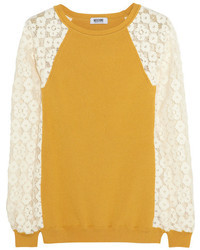 Moschino Cheap & Chic Moschino Cheap And Chic Lace And Ribbed Knit Sweater