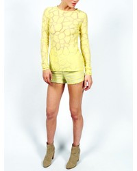 Timo Weiland Geometric Lace Long Sleeve Crew