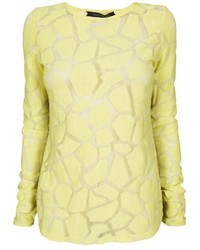 Timo Weiland Geometric Lace Long Sleeve Crew