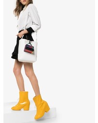 Gucci Yellow Kitt Zip Leather Wellie Boots