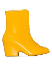 Gucci Yellow Kitt Zip Leather Wellie Boots
