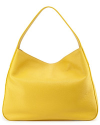 Prada Vitello Daino Leather Medium Wide Strap Hobo Bag Yellow