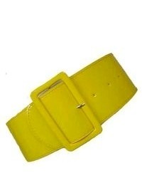 Luxury Divas Yellow Patent Leather 3 Wide Elastic Corset Waist Belt