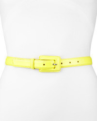 Neiman Marcus Patent Leather Belt Lemon Yellow