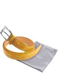 Pakerson Yellow Hand Painted Italian Leather Belt