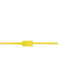 Off-White Yellow Patent Zip Tie Belt