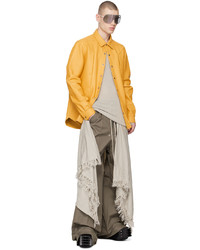 Rick Owens Yellow Fogpocket Leather Jacket