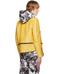 Undercover Yellow Zip Up Leather Jacket